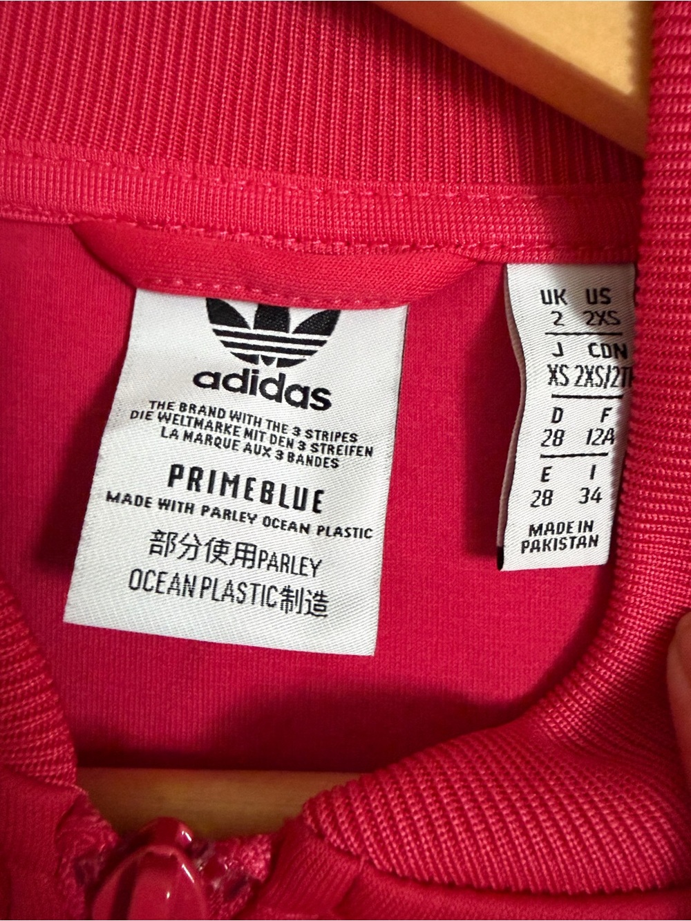 Adidas Hot Pink Track Jacket Women’s Y2K Athleisure 3 Stripes XXSmall - Picture 9 of 11